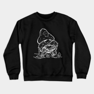 White on black mushroom Dwarf Crewneck Sweatshirt